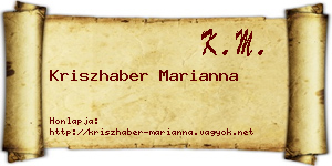 Kriszhaber Marianna névjegykártya